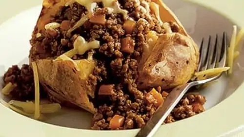 Baked Potato with Cheesy Mince