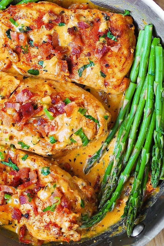 Chicken Breasts & Bacon with Sun-Dried Tomato Cream Sauce Recipe - Omak Meats Butcher