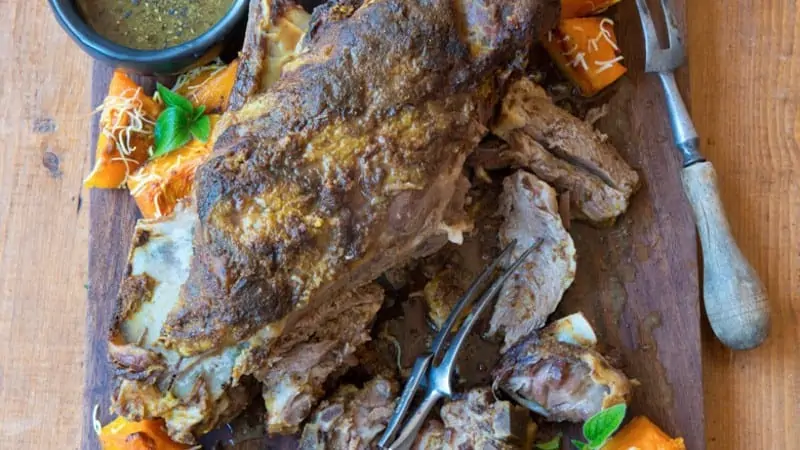Devilled Lamb with Baked Spiced Pumpkin