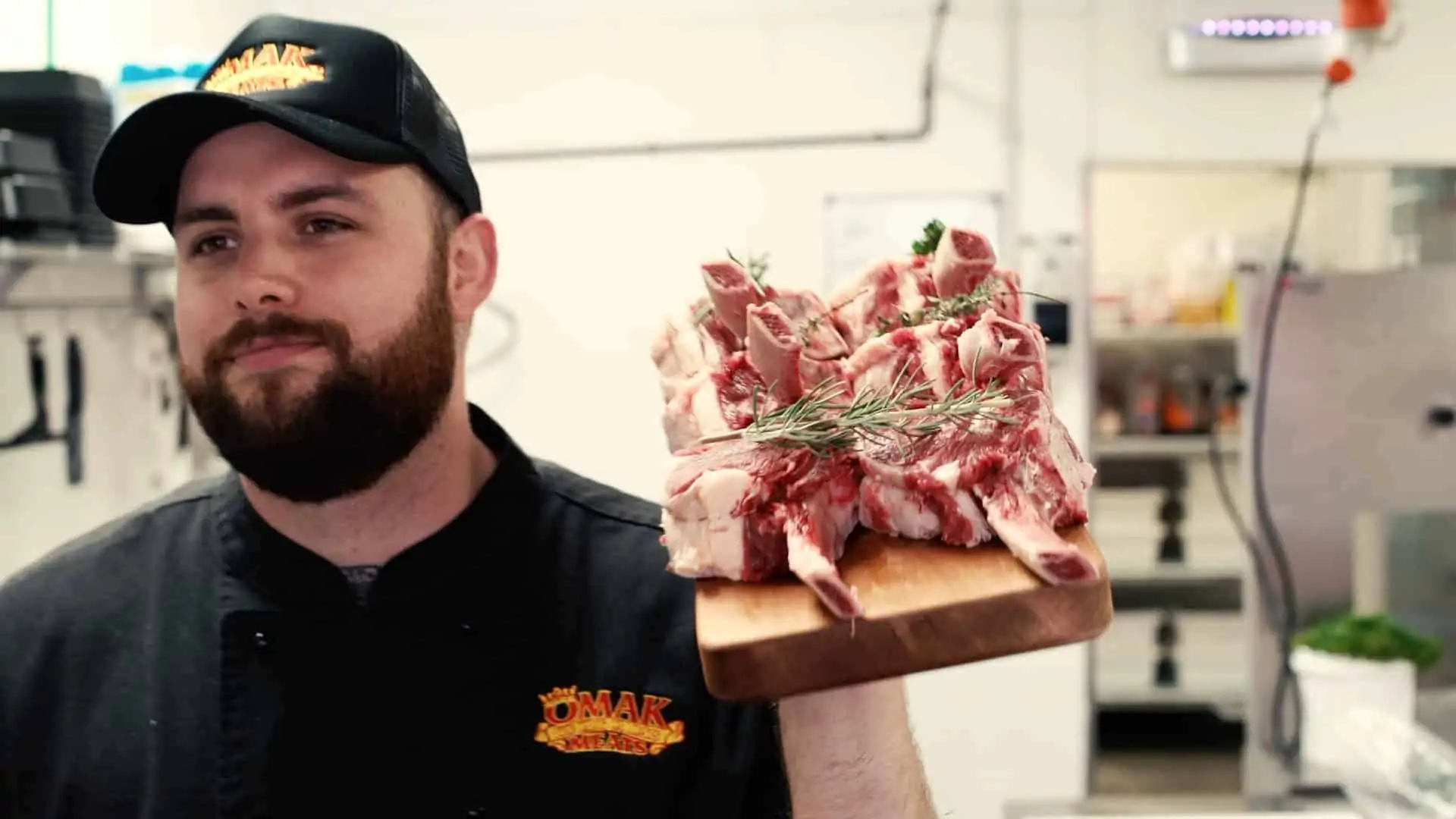 Meat prepared for customers