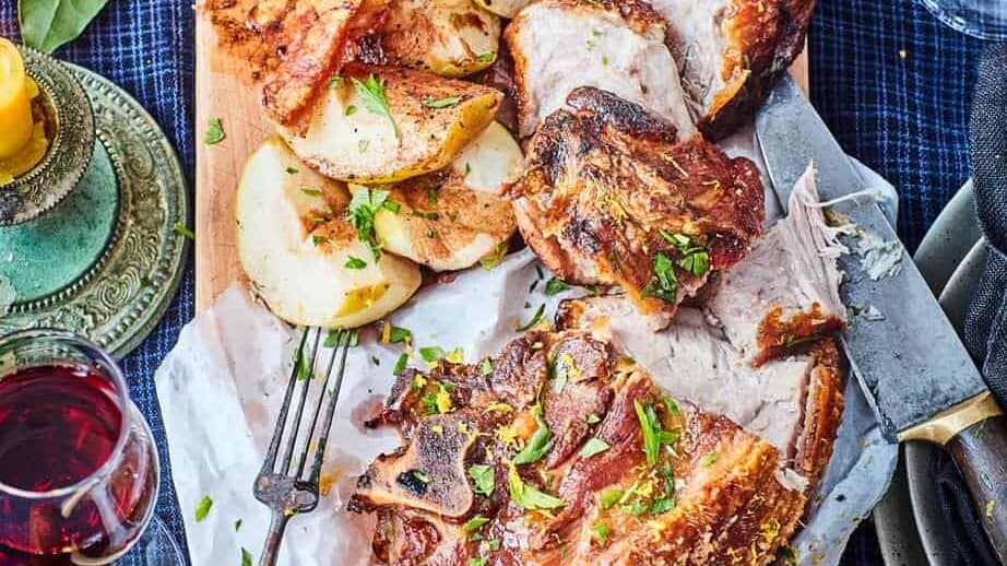 Pork Shoulder with Balsamic Caramelised Apples