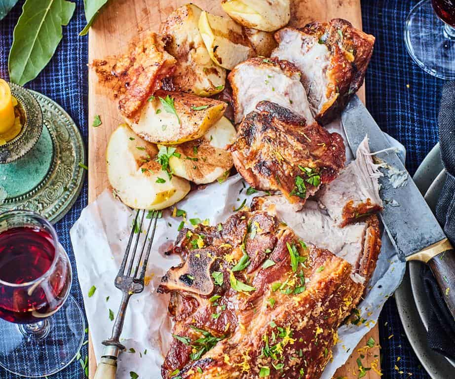 Pork Shoulder with Balsamic Caramelised Apples Recipe - Omak Meats Butcher