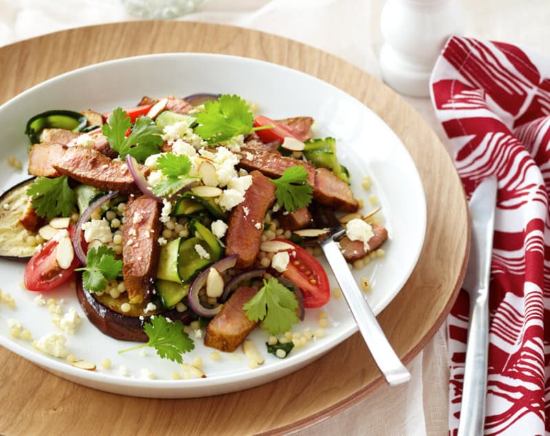 Spiced Lamb, Vegetable & Israeli Couscous Salad Recipe - Omak Meats Butcher